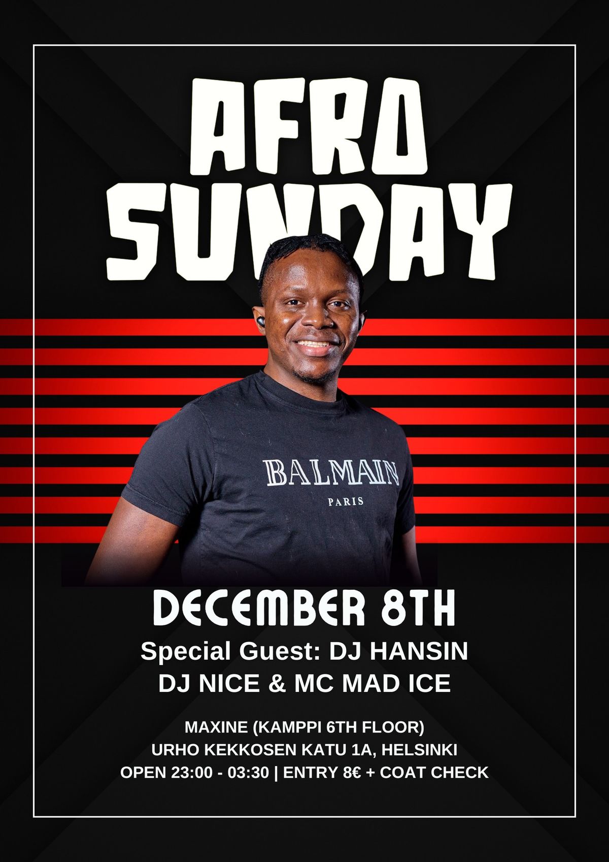 Afro Sunday 8.12. featuring DJ HANSIN