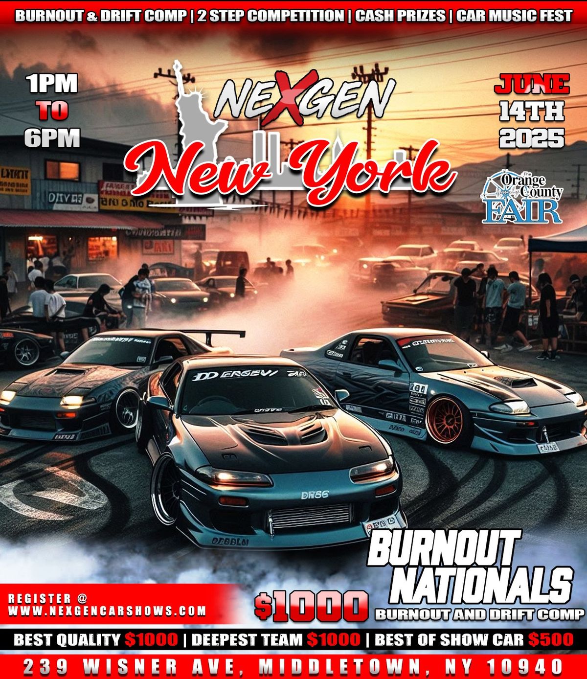 Nexgen Car Show NY Burnout & Drift competition 