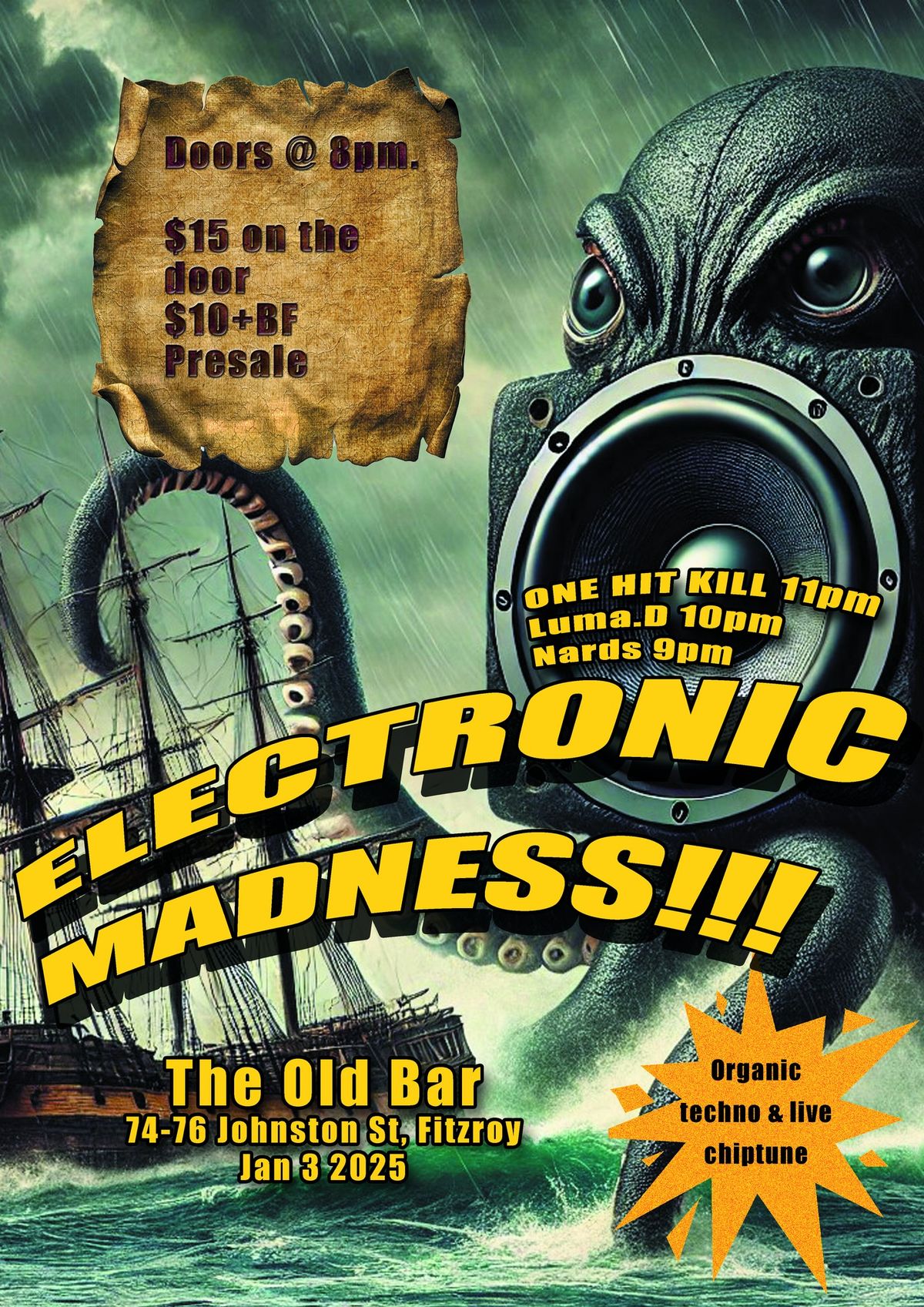 ELECTRONIC MADNESS!!! Organic Techno + Live chiptune