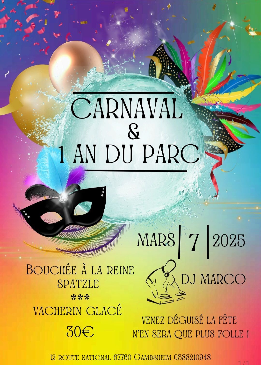 soir\u00e9e Carnaval & 1 an du parc