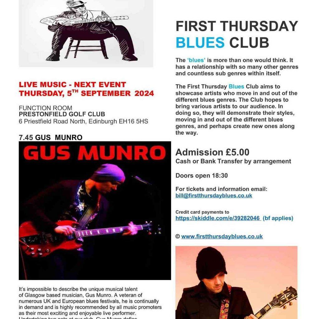 Gus Munro at the First Thursday Blues Club, Edinburgh