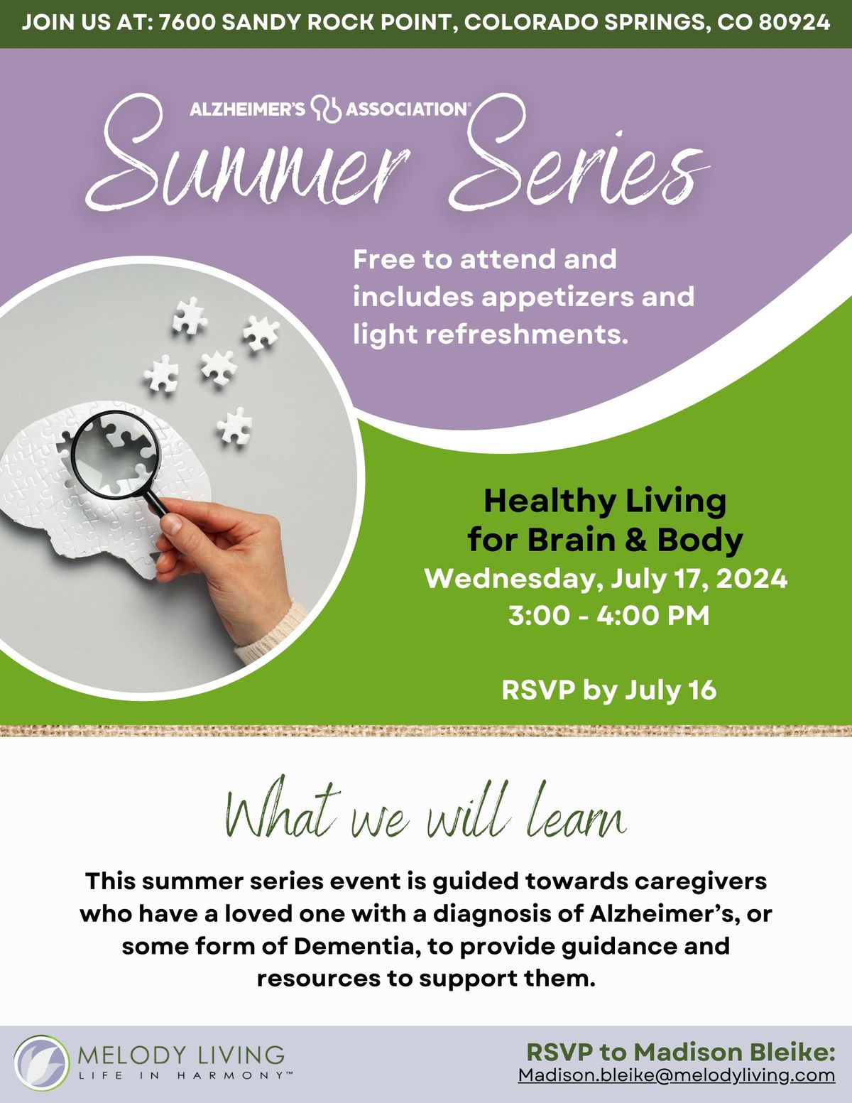 Summer Series: Healthy Living for Brain & Body