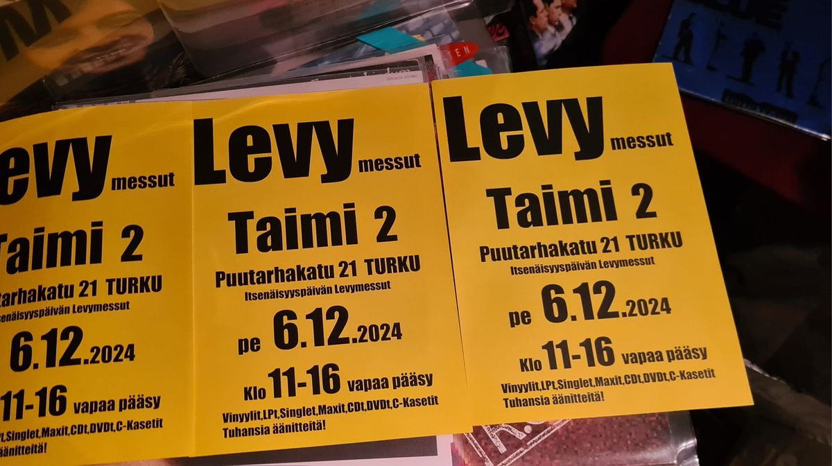 Turun Itsen\u00e4isyysp\u00e4iv\u00e4n Levymessut pe 6.12.2024 Taimi 2 Puutarhakatu 21 TURKU