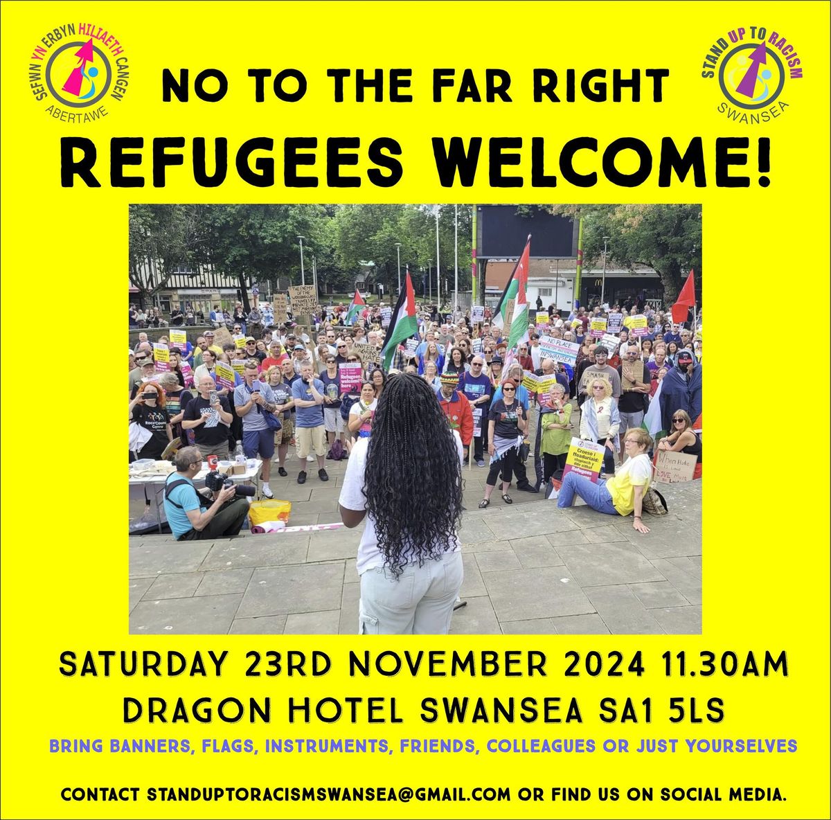 No to the far right in Swansea \u2013 Refugees Welcome!