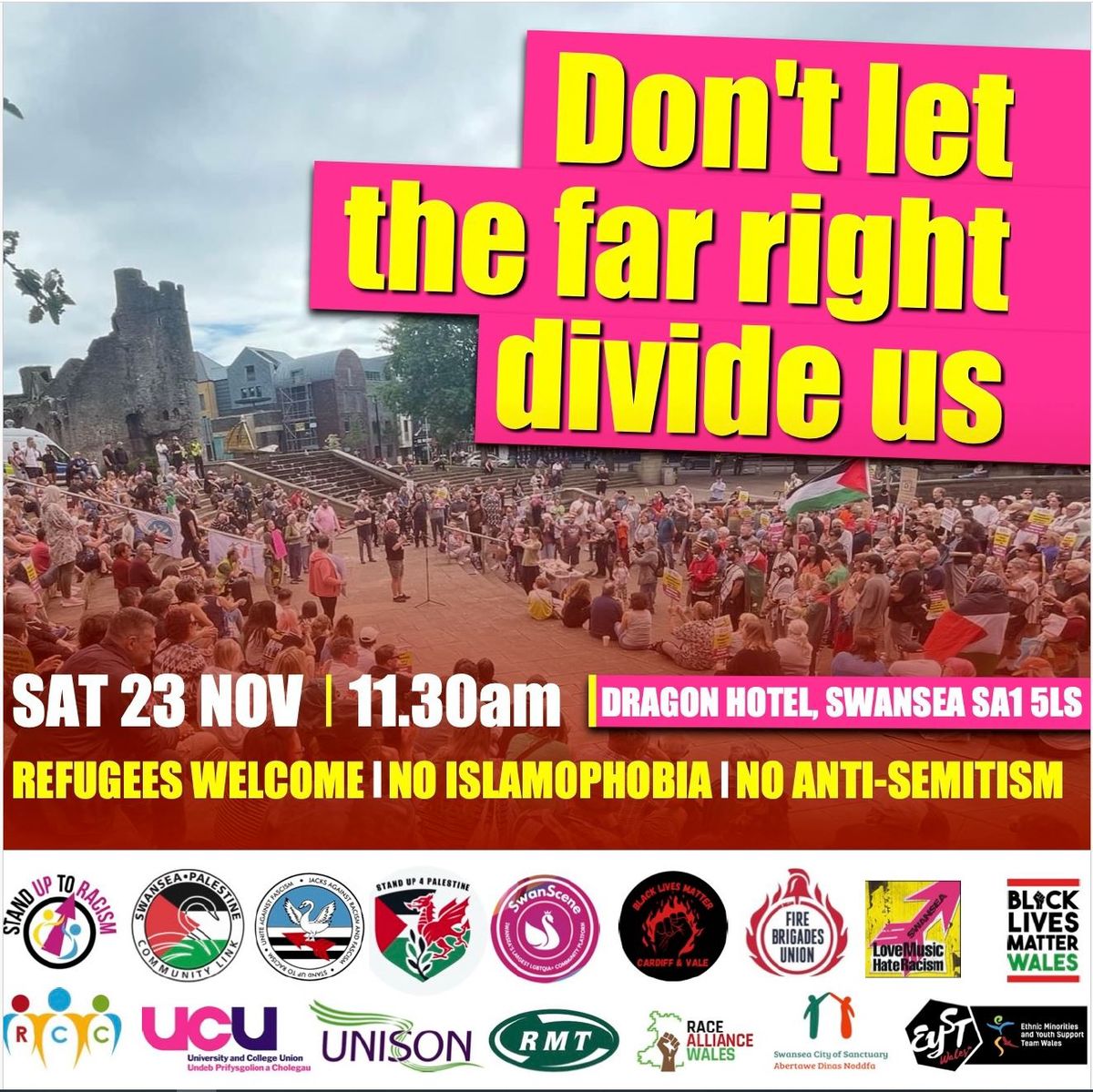 No to the far right in Swansea \u2013 Refugees Welcome!