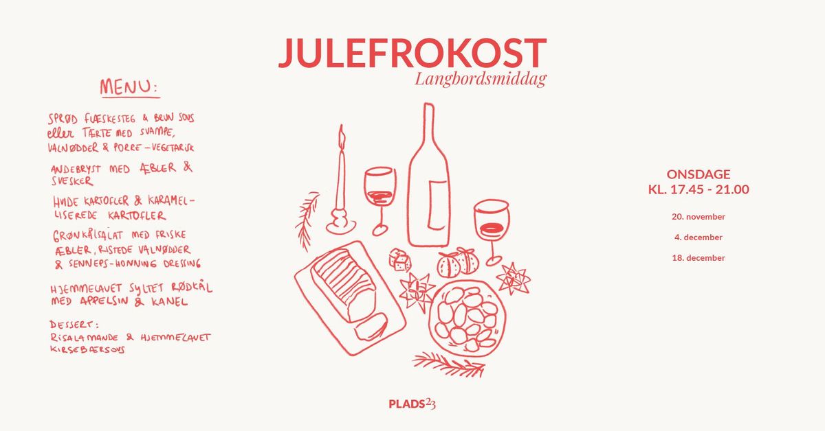 Julefrokost \u2b50 Langbordsmiddag \u2b50