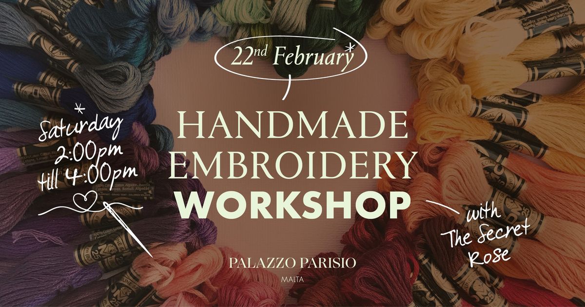  Embroidery Workshop with The Secret Rose