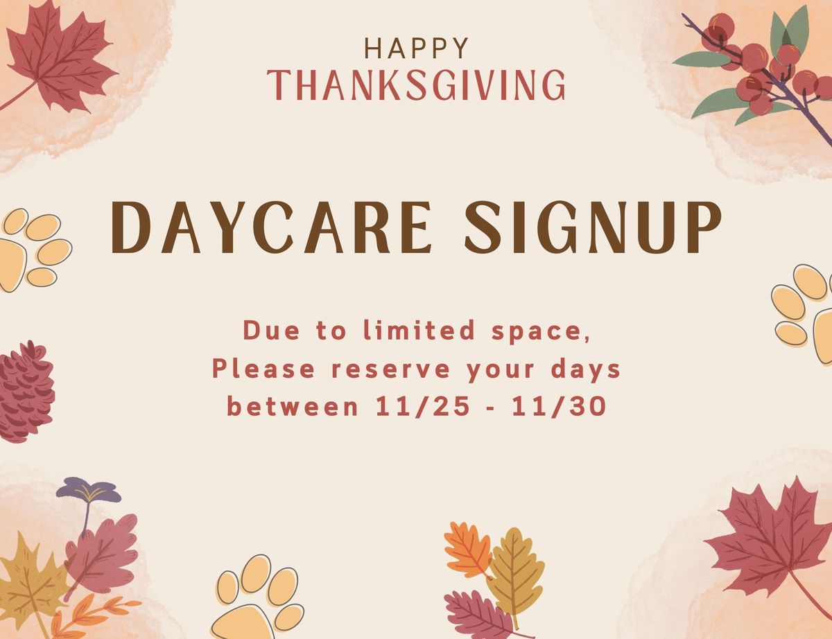 Thanksgiving Daycare Signup