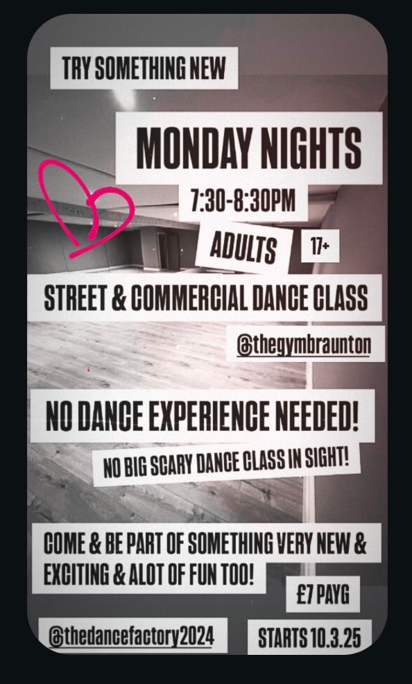 ADULTS STREET & COMMERCIAL DANCE CLASS