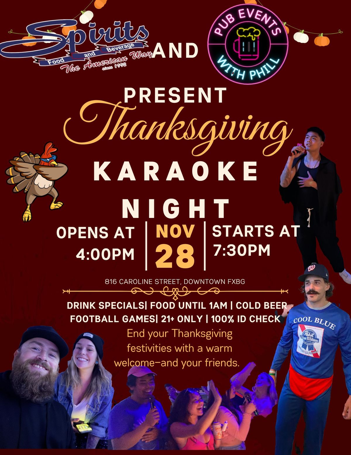 Thanksgiving Karaoke at Spirits