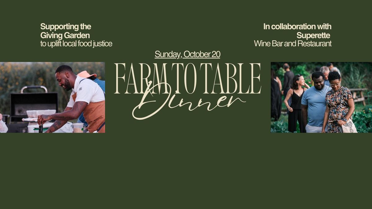 Autumn Farm-to-Table Dinner Supporting Local Food Justice