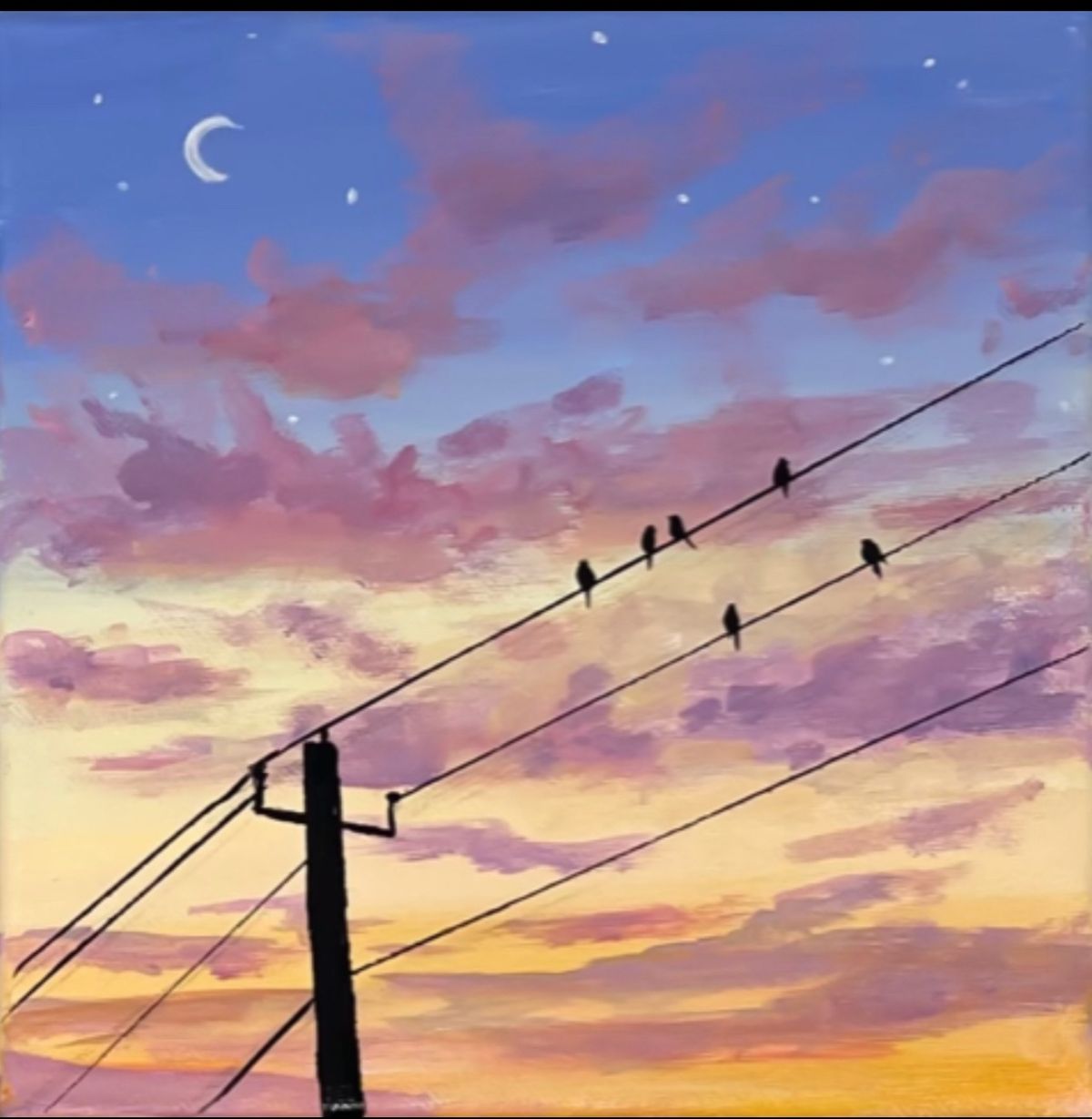 Paint n Sip Birds on a Wire