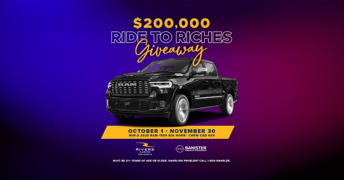 $200,000 Ride to Riches Giveaway