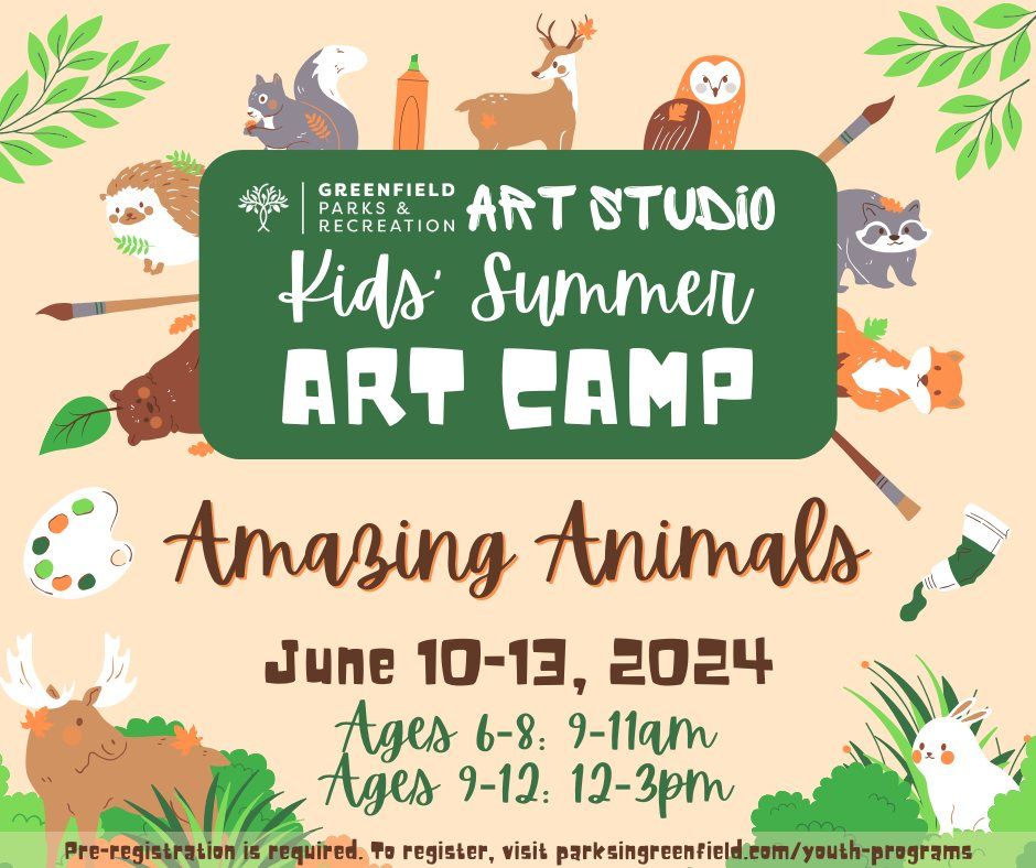 Kids' Summer Art Camp: Amazing Animals Ages 9-12