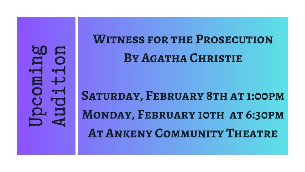 Audition Notice - Witness for the Prosecution