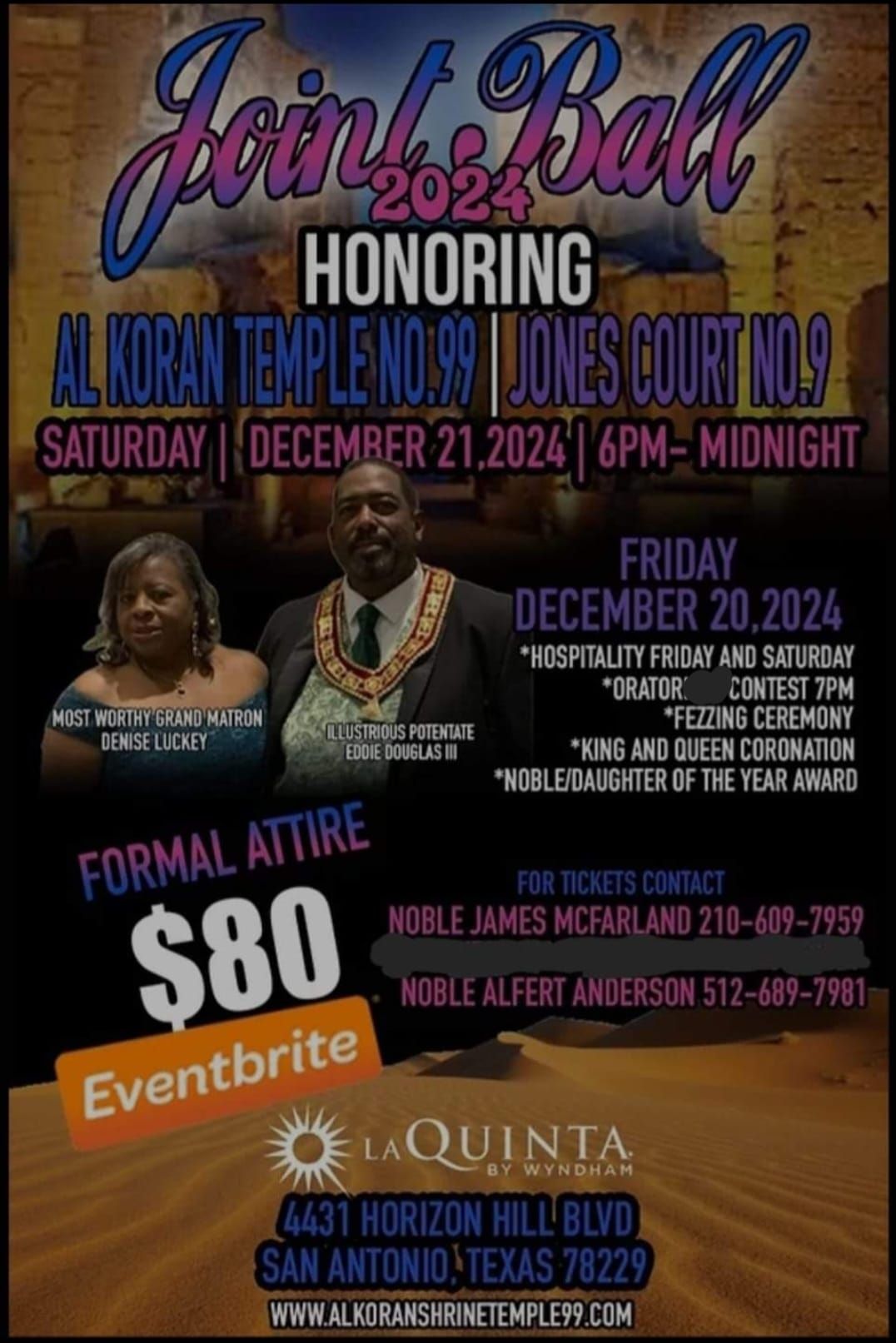 Al Koran Shrine Temple #99 & Jones Court #9 Joint Ball