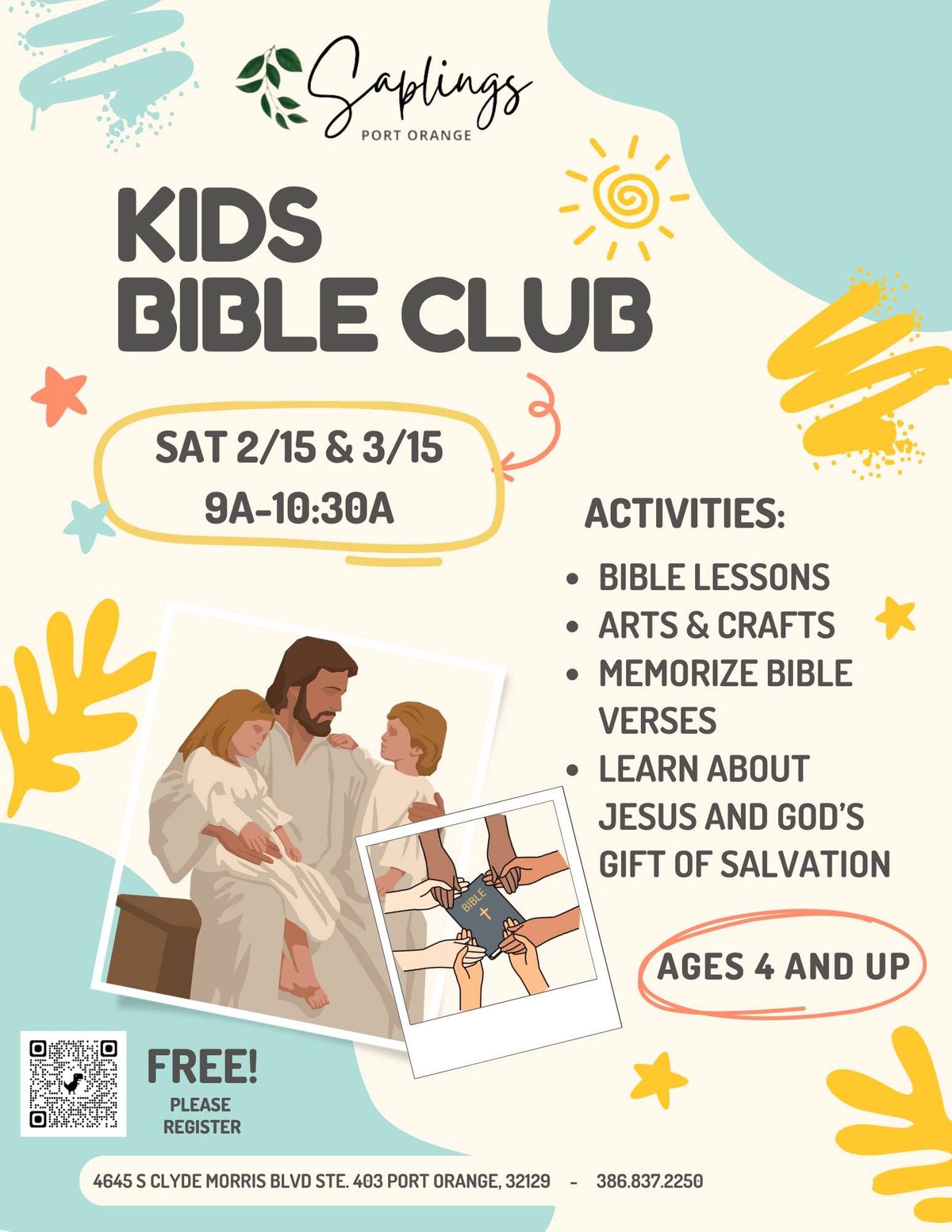 Kids Bible Club at Saplings Port Orange!