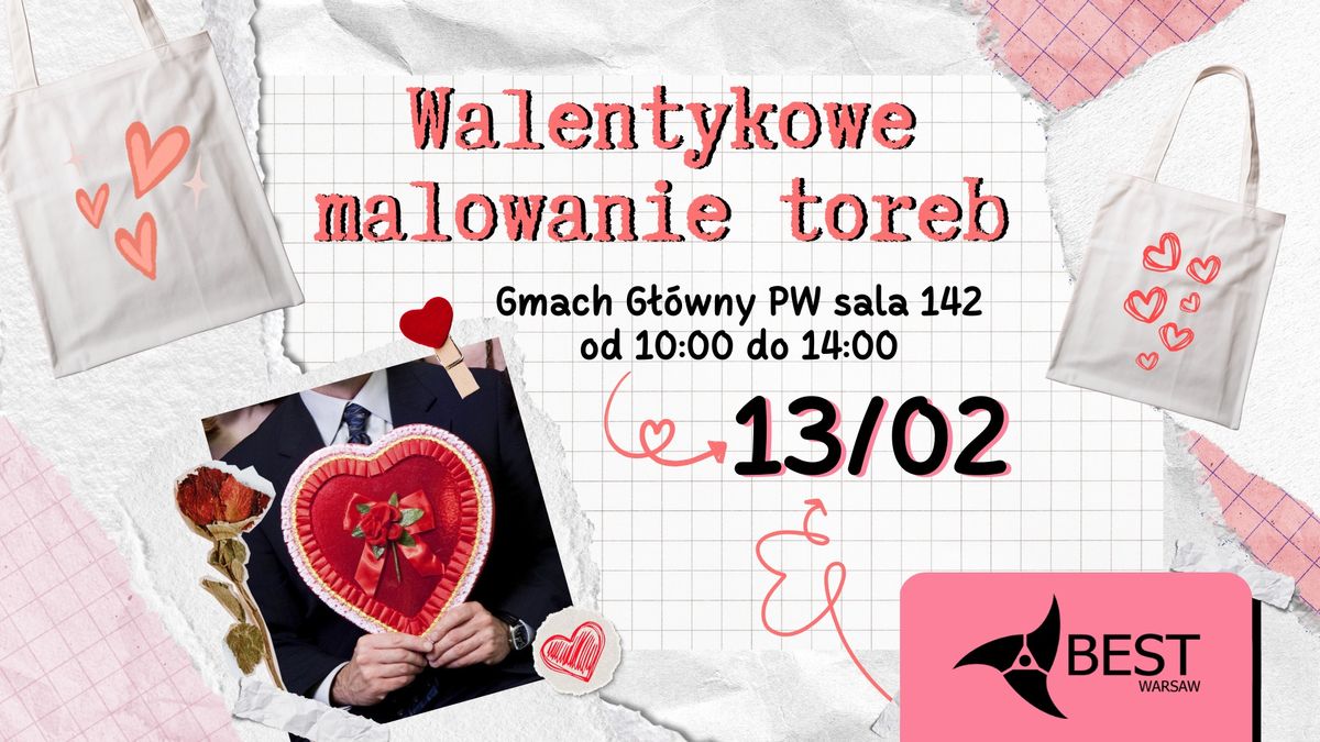 Walentynkowe malowanie toreb na PW