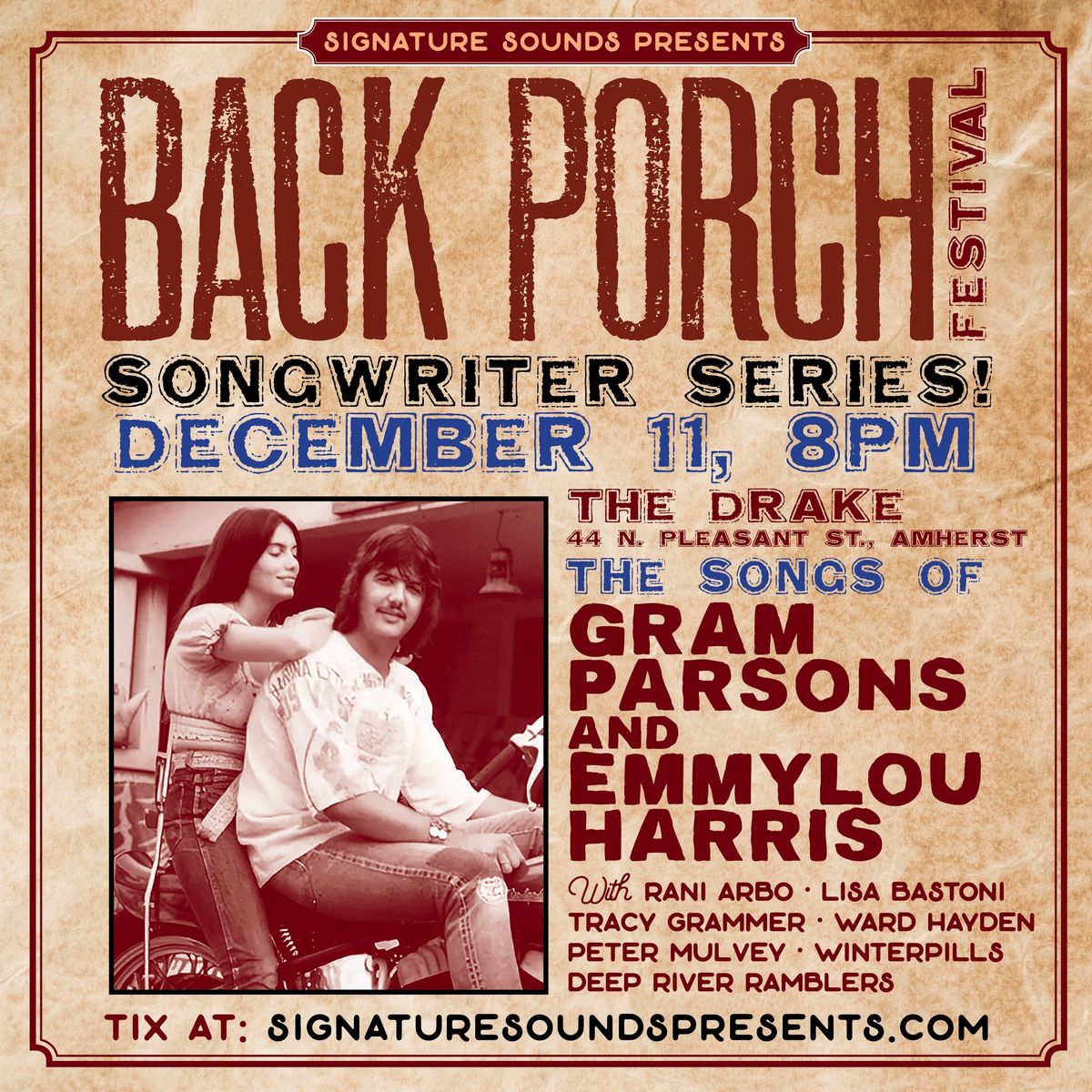 Back Porch Songwriter Night: The Songs of Gram Parsons and Emmylou Harris