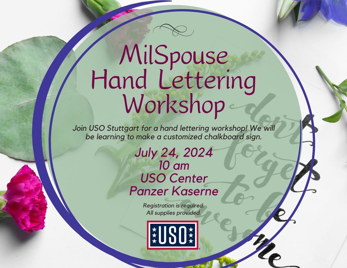 MilSpouse Hand Lettering Workshop