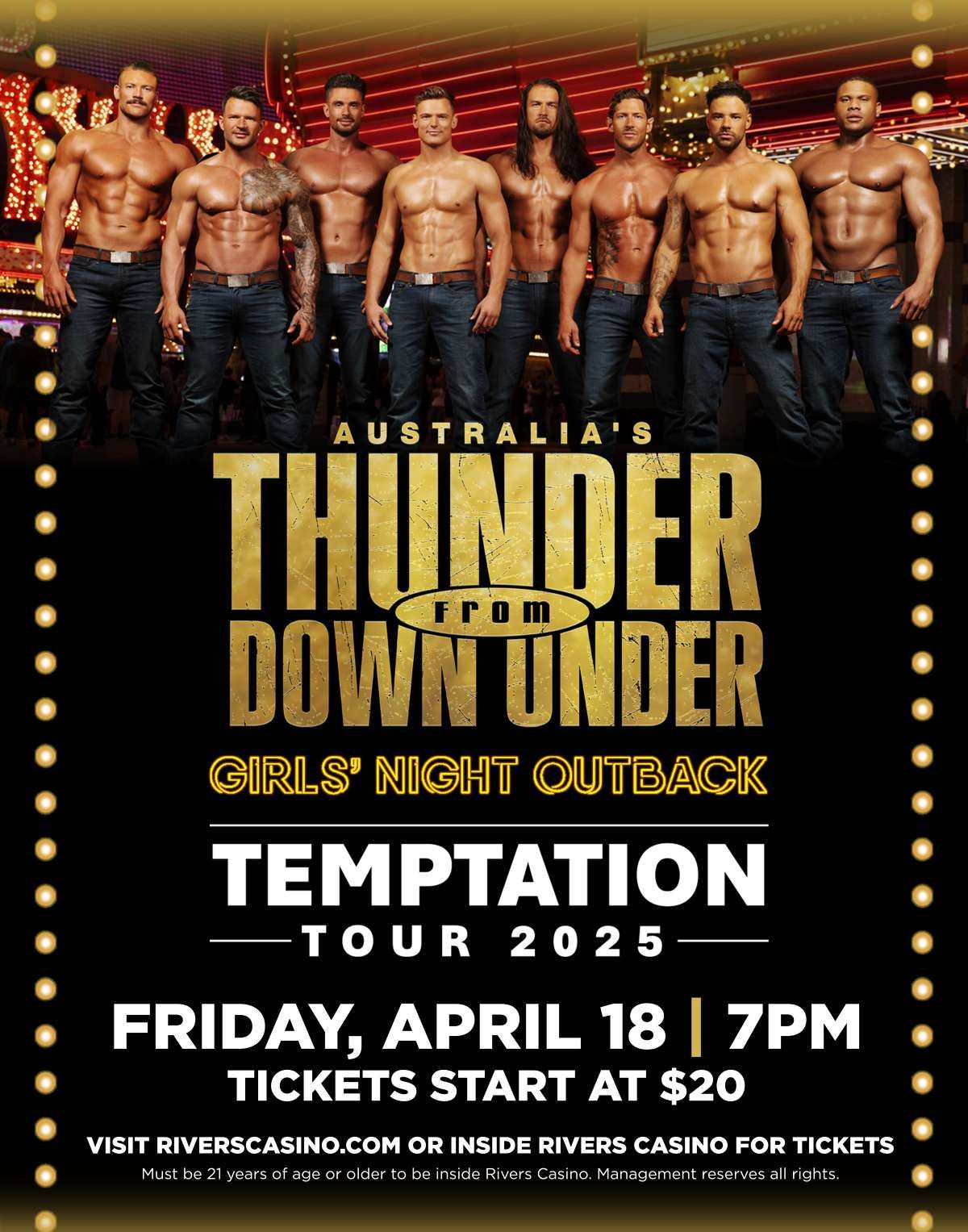 Australias Thunder from Down Under at Charline McCombs Empire Theatre