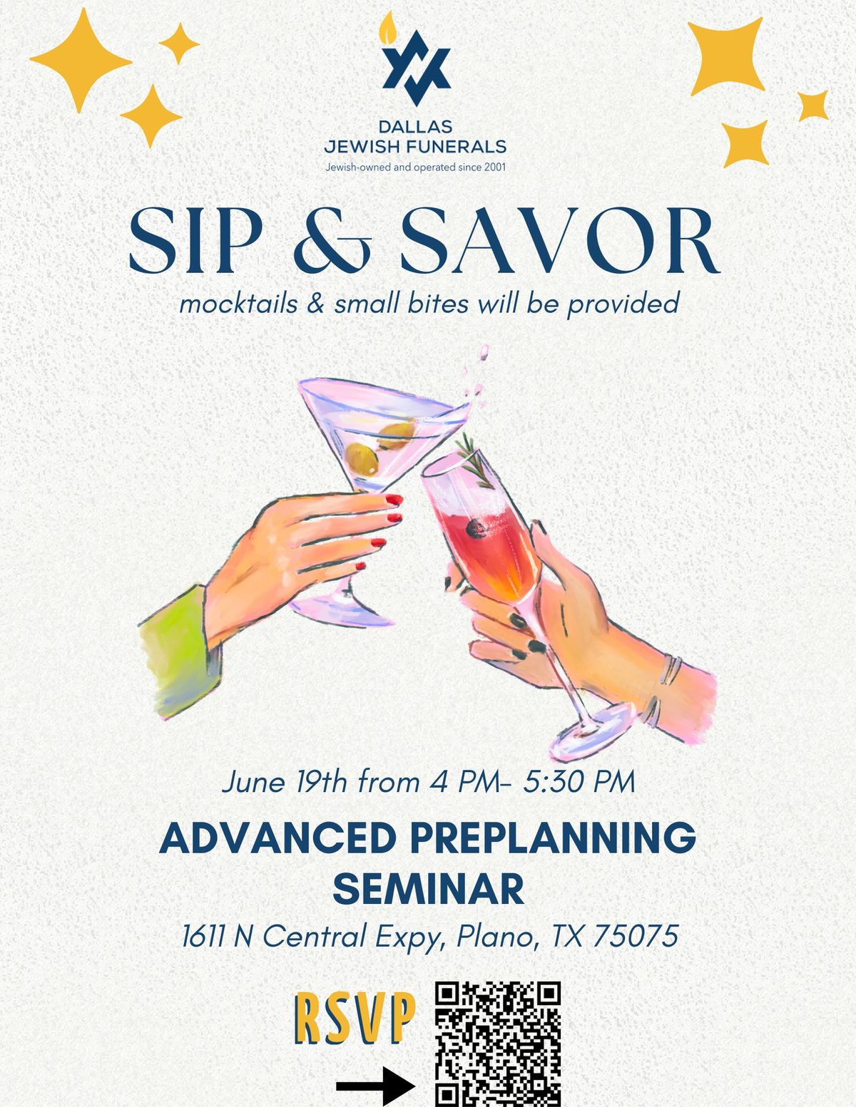 Sip & Savor Preplanning Event
