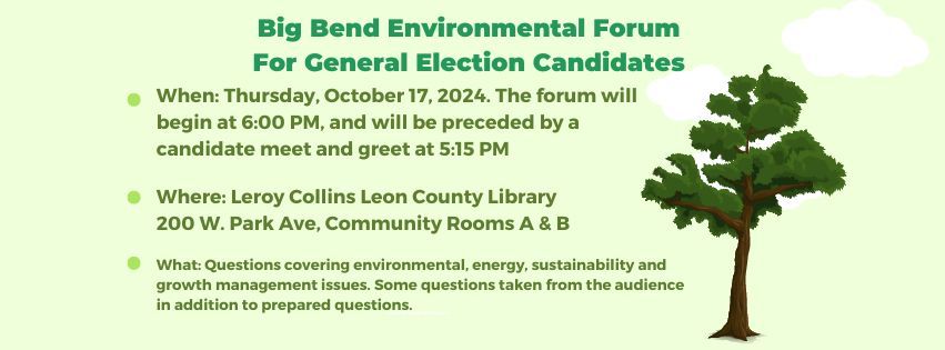 Big Bend Environmental Forum for General Election Candidates