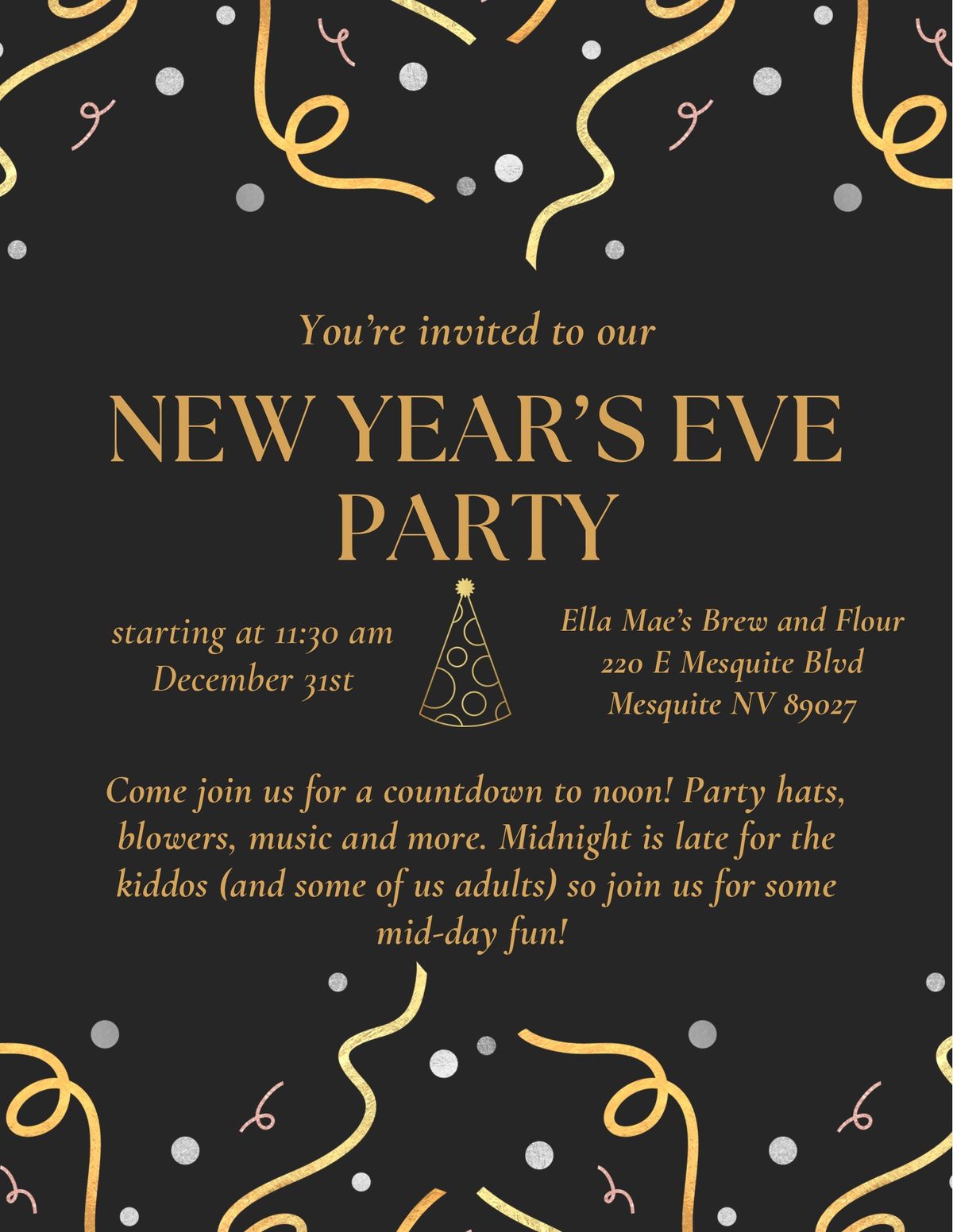 Countdown to NOON! New Years Eve party 