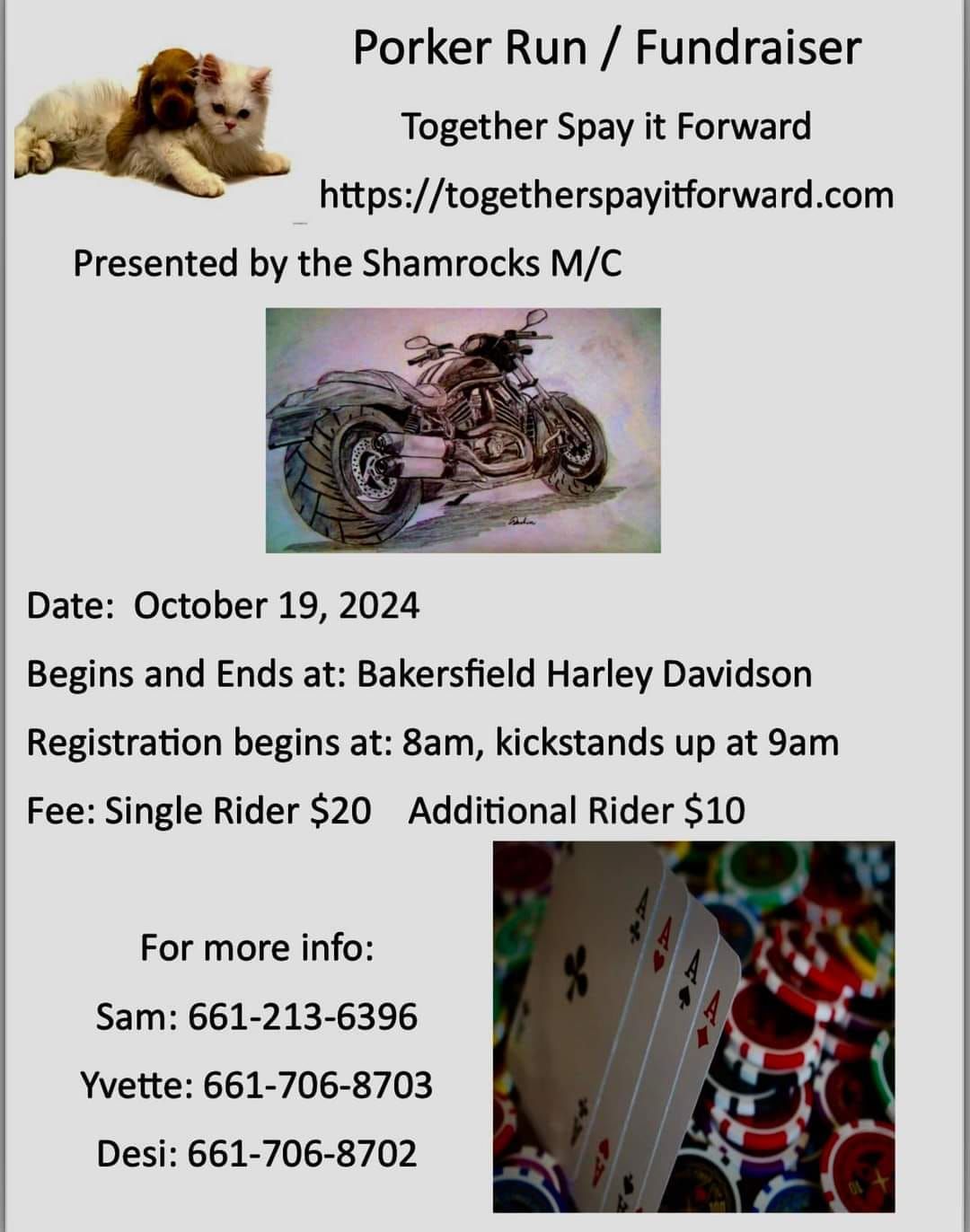 Poker Run\/Fund Raiser for Together Spay it Forward 