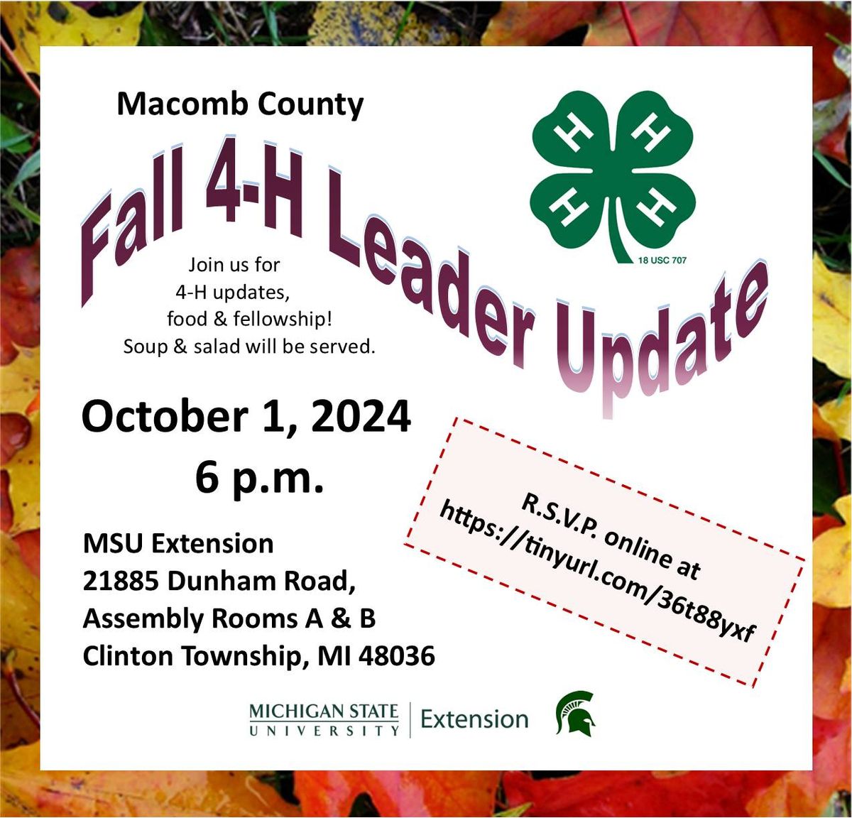 Macomb County Fall 4-H Leader Update