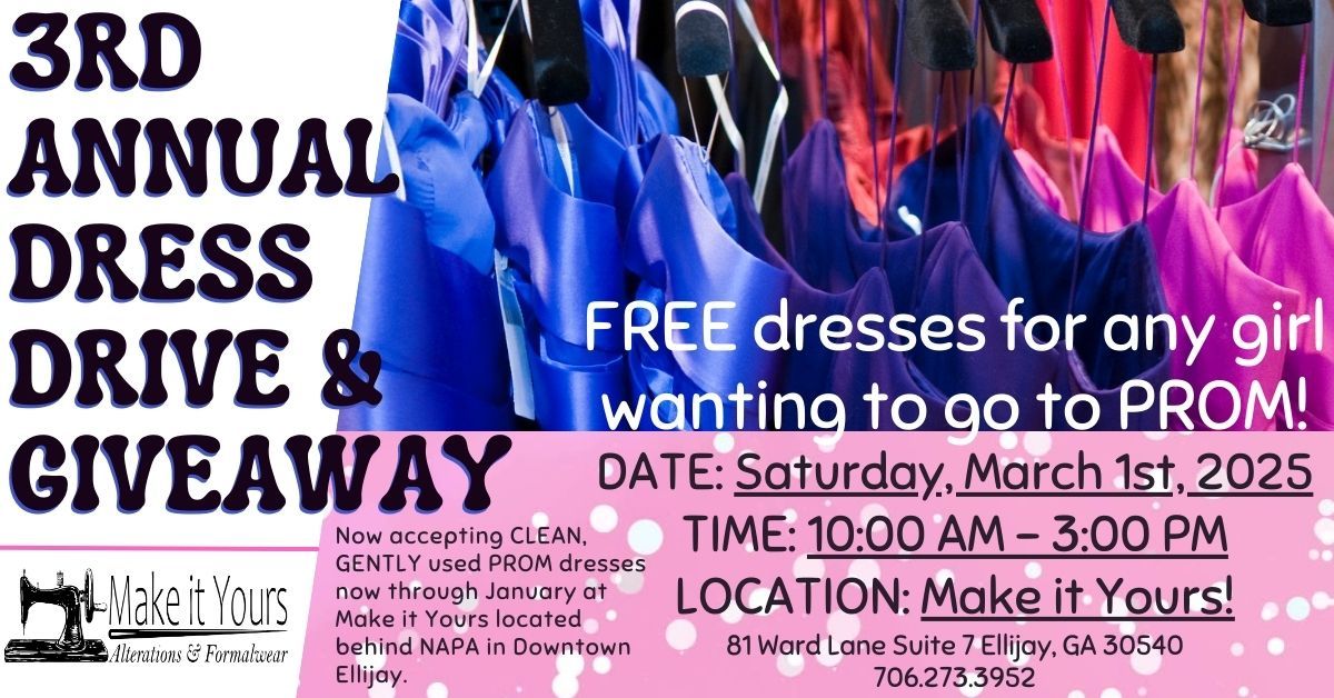 3rd Annual Dress Drive & Giveaway