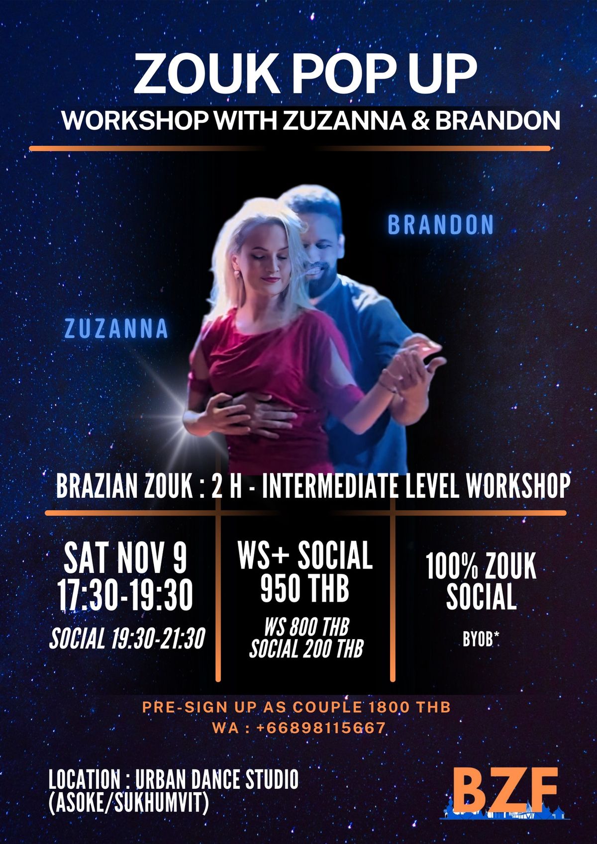 Zouk pop up Workshop with workshop with Zuzanna & Brandon 