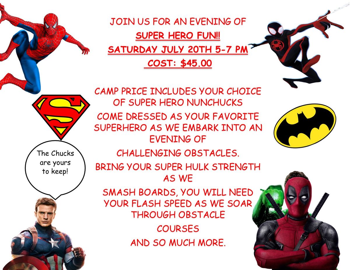 Unleash your Super Hero Powers at our Super Hero Evening Out 