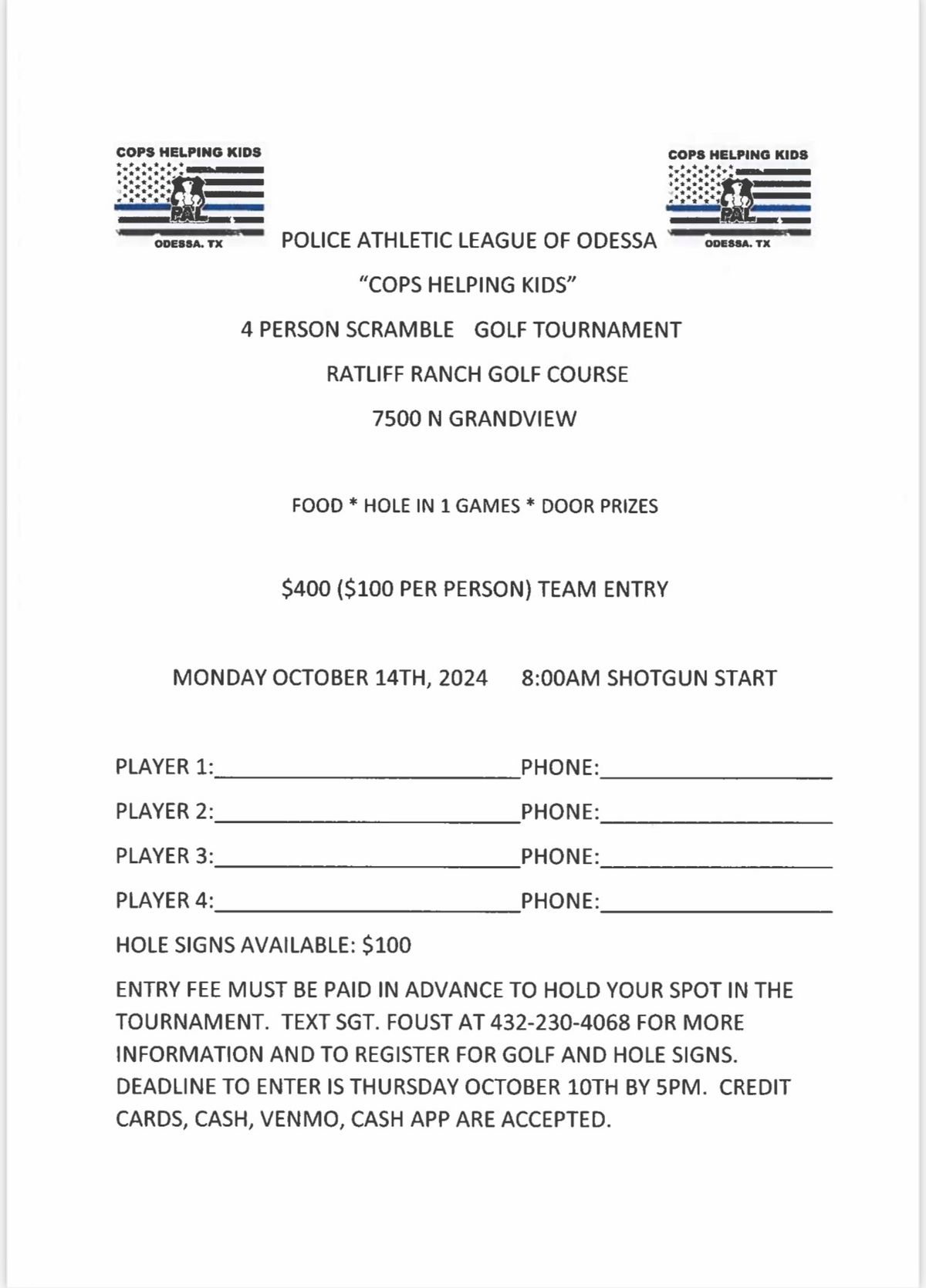 Police Athletic League Golf Tournament