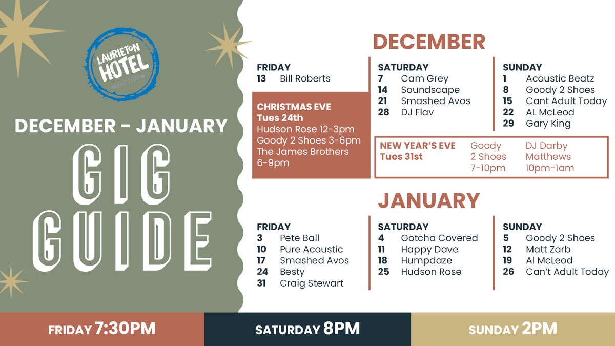 Gig Guide - December & January 25