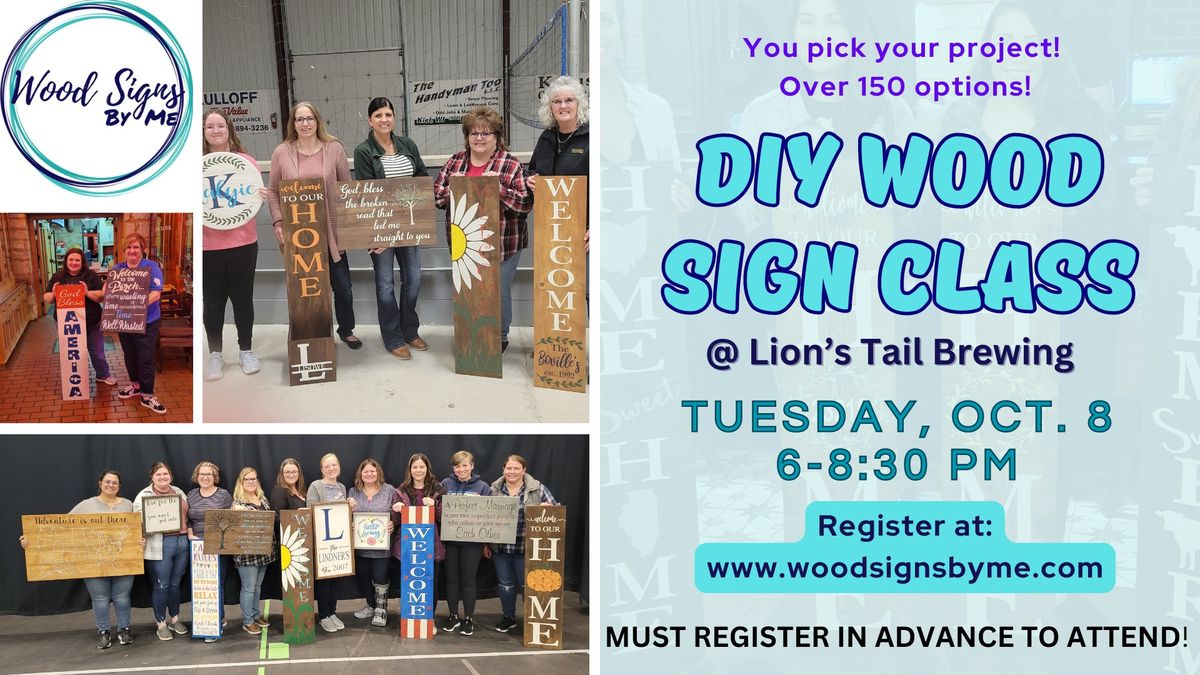 Neenah, WI - Wood Sign Class at Lion's Tail Brewing