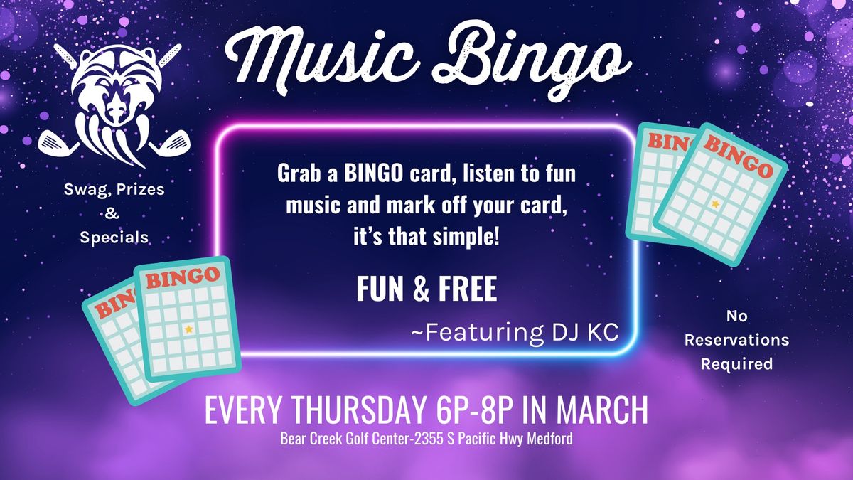 Music Bingo- Featuring DJ KC Mac