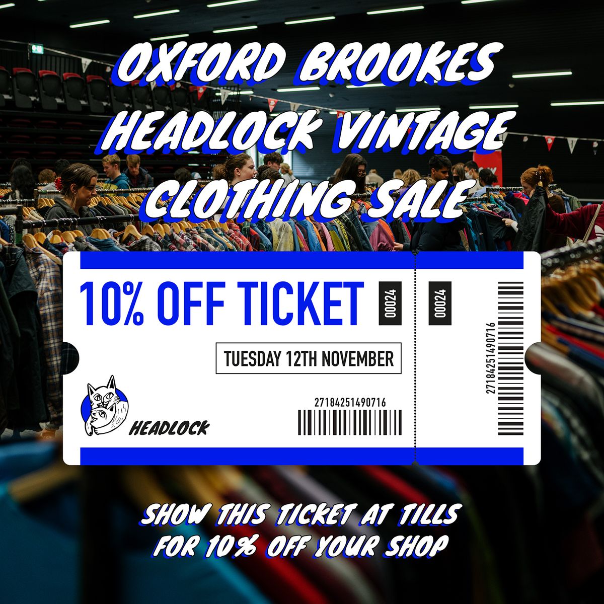 Oxford Brookes Headlock Vintage Clothing Sale