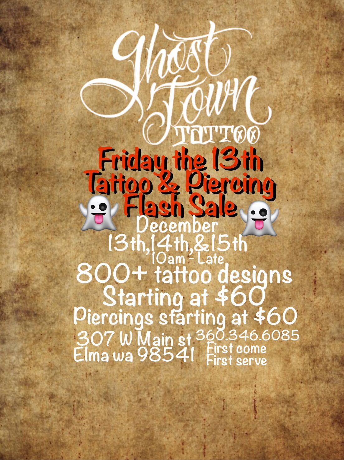 December Friday the 13th Tattoo Flash Sale 