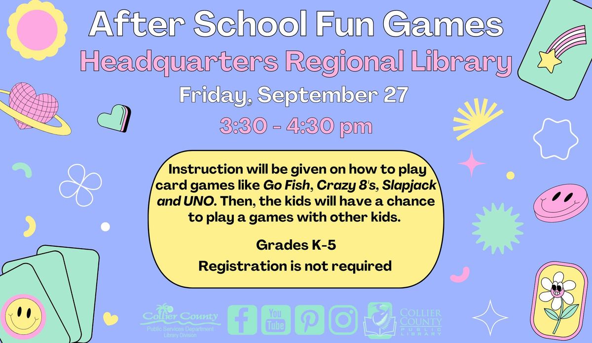 After School Fun Games at Headquarters Regional Library