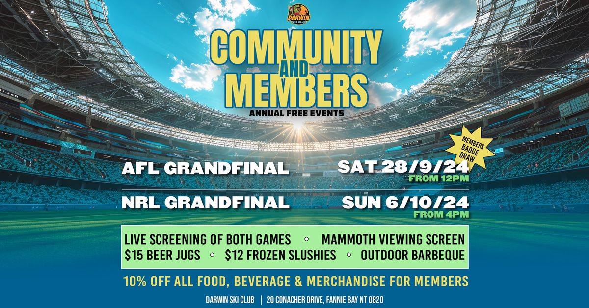 NRL GRAND FINAL 2024 - COMMUNITY & MEMBERS FREE EVENT