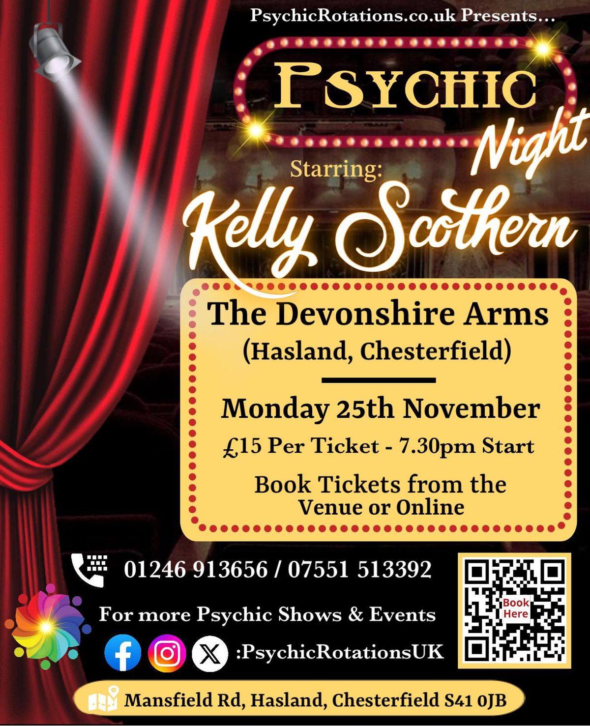 Devonshire Arms (Chesterfield) Psychic Night with Kelly Scothern