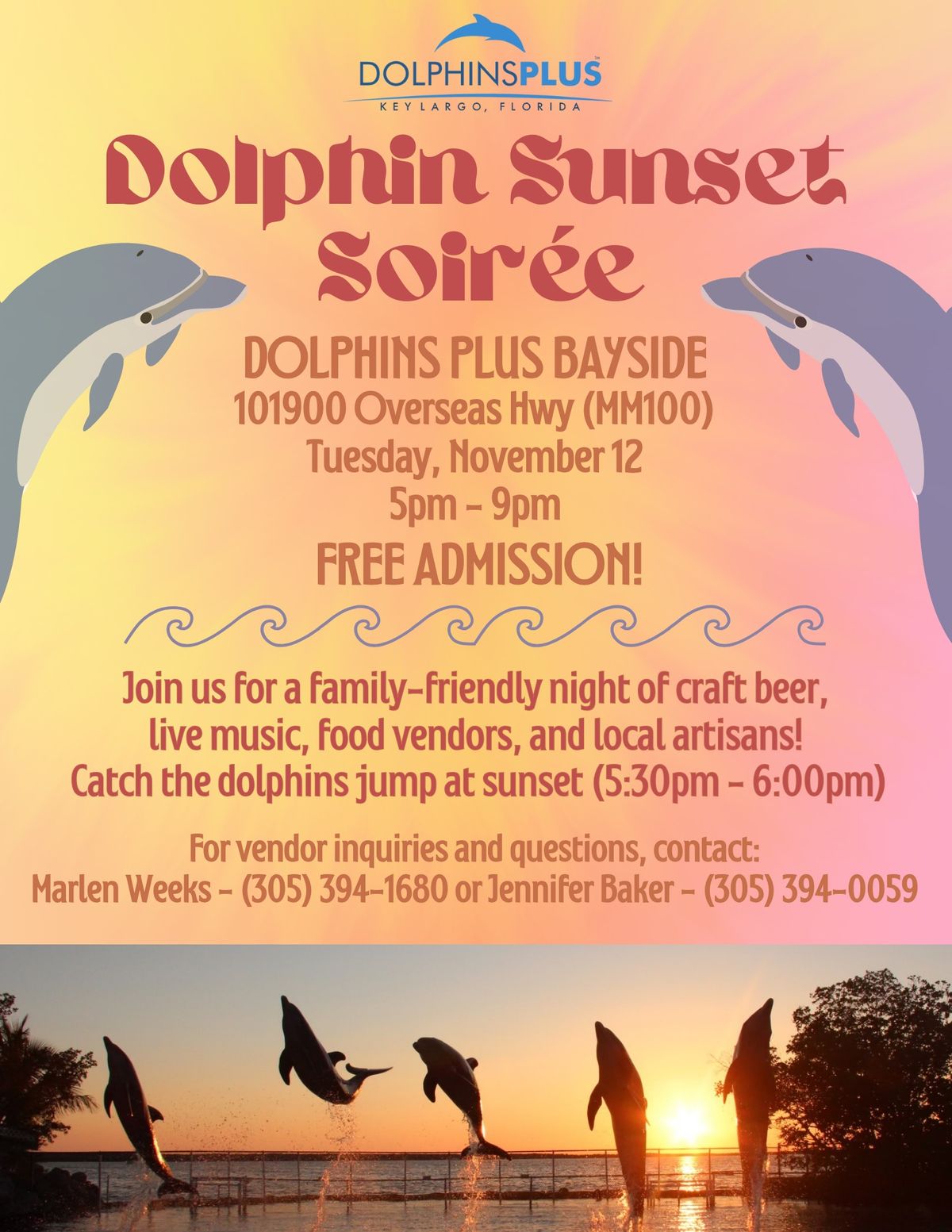 Dolphin Sunset Soir\u00e9e * FREE EVENT ! * 