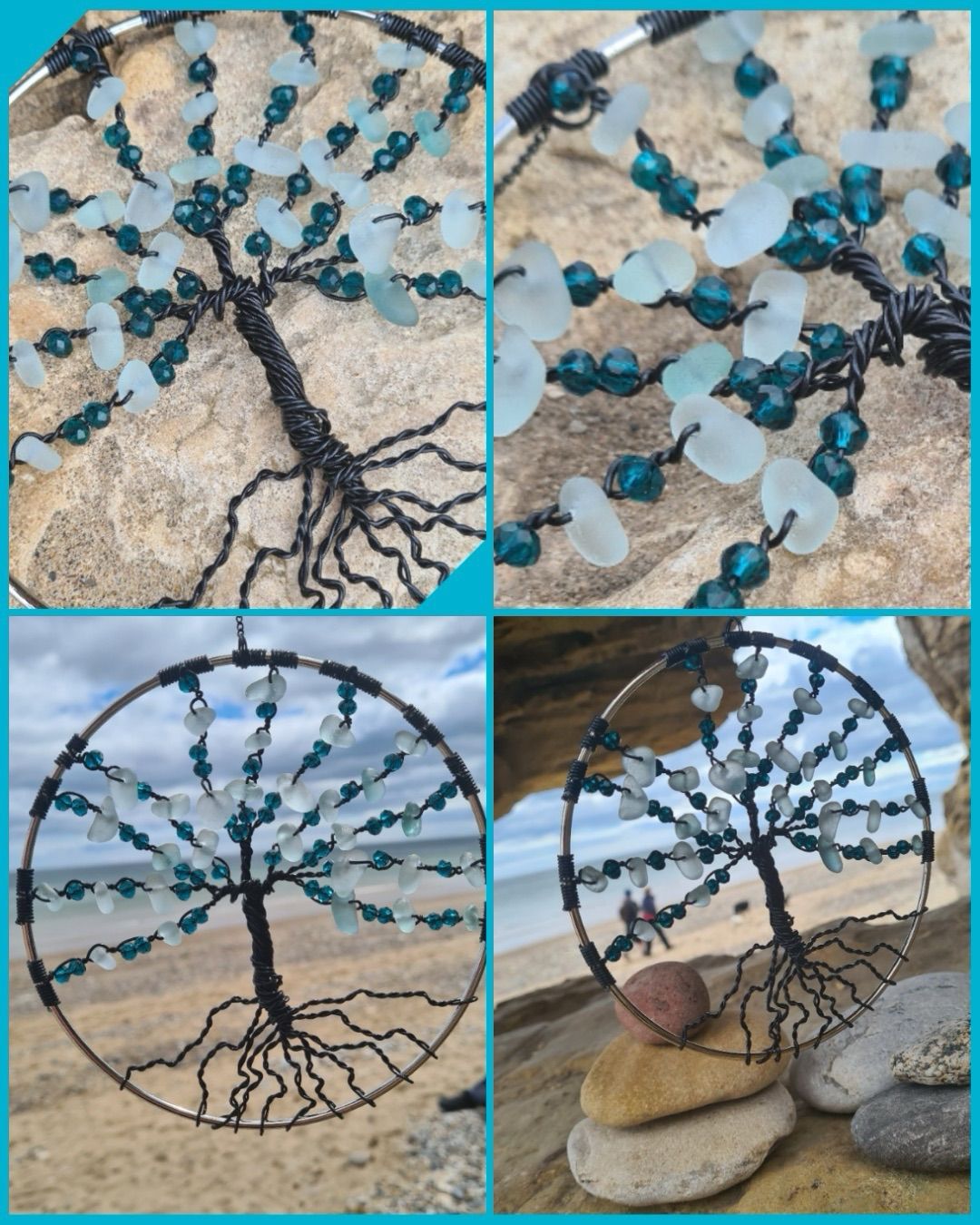 Sea glass tree of life suncatcher