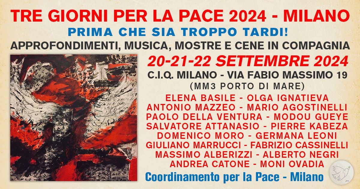 Tre giorni per la Pace 2024 - Milano