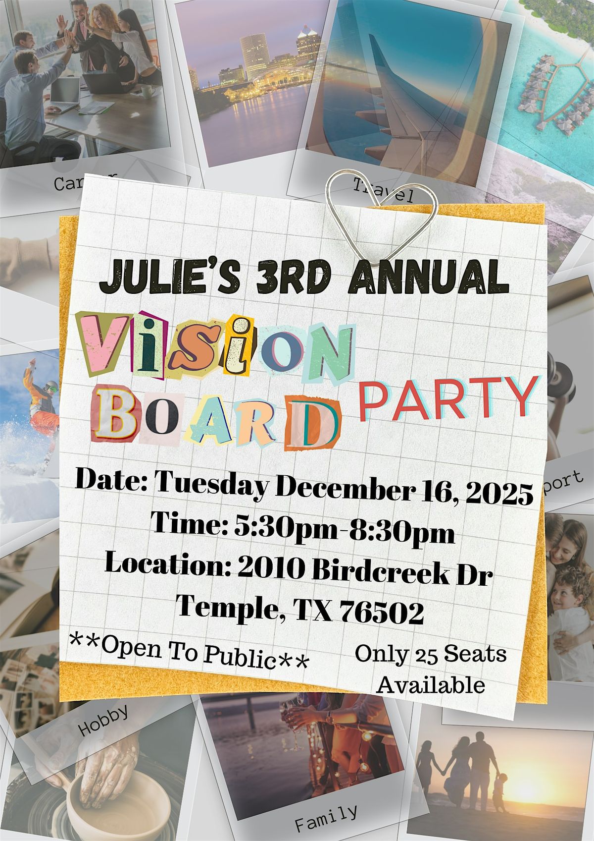 Julie's 3rd Annual Vision Board Party