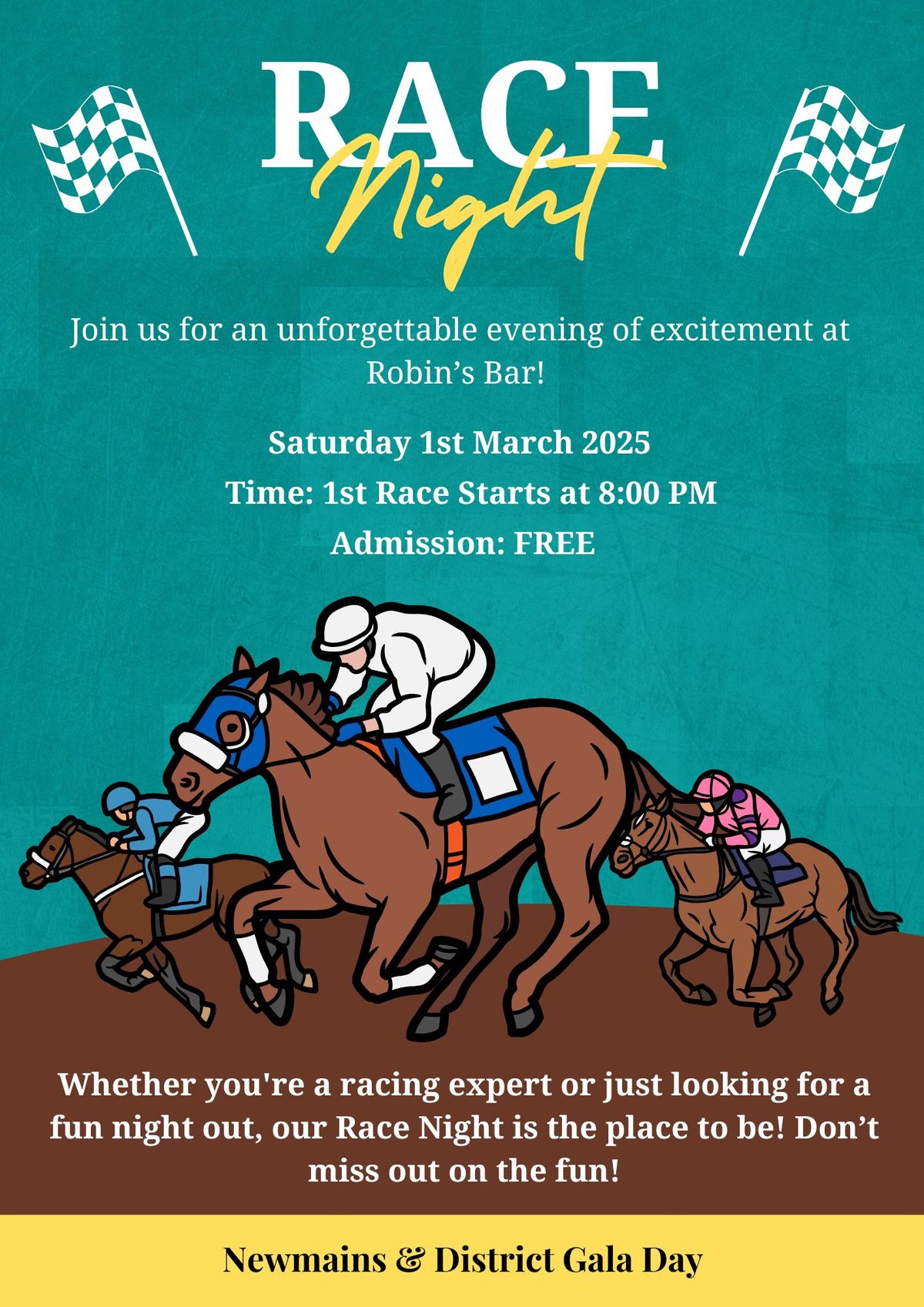 Annual Race Night - Newmains & District Gala Day