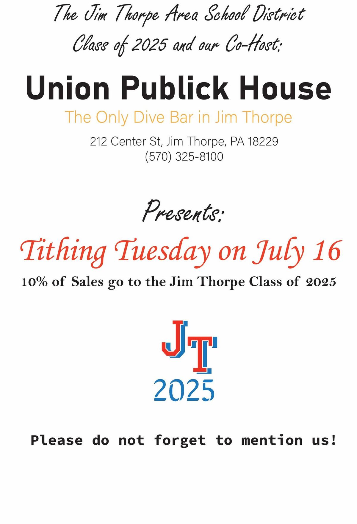 Tithing Tuesday July 16 @UPH