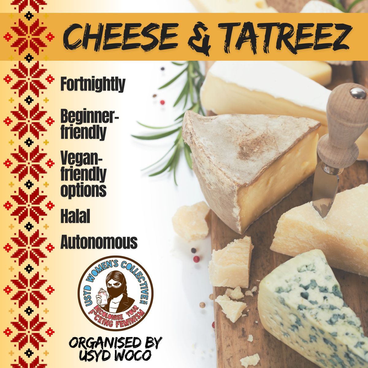 Cheese & Tatreez (Fortnightly!)