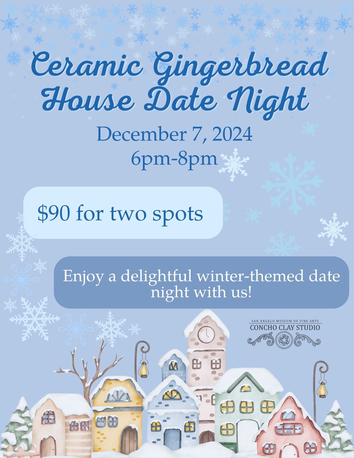 Ceramic Gingerbread House Date Night at the Concho Clay Studio